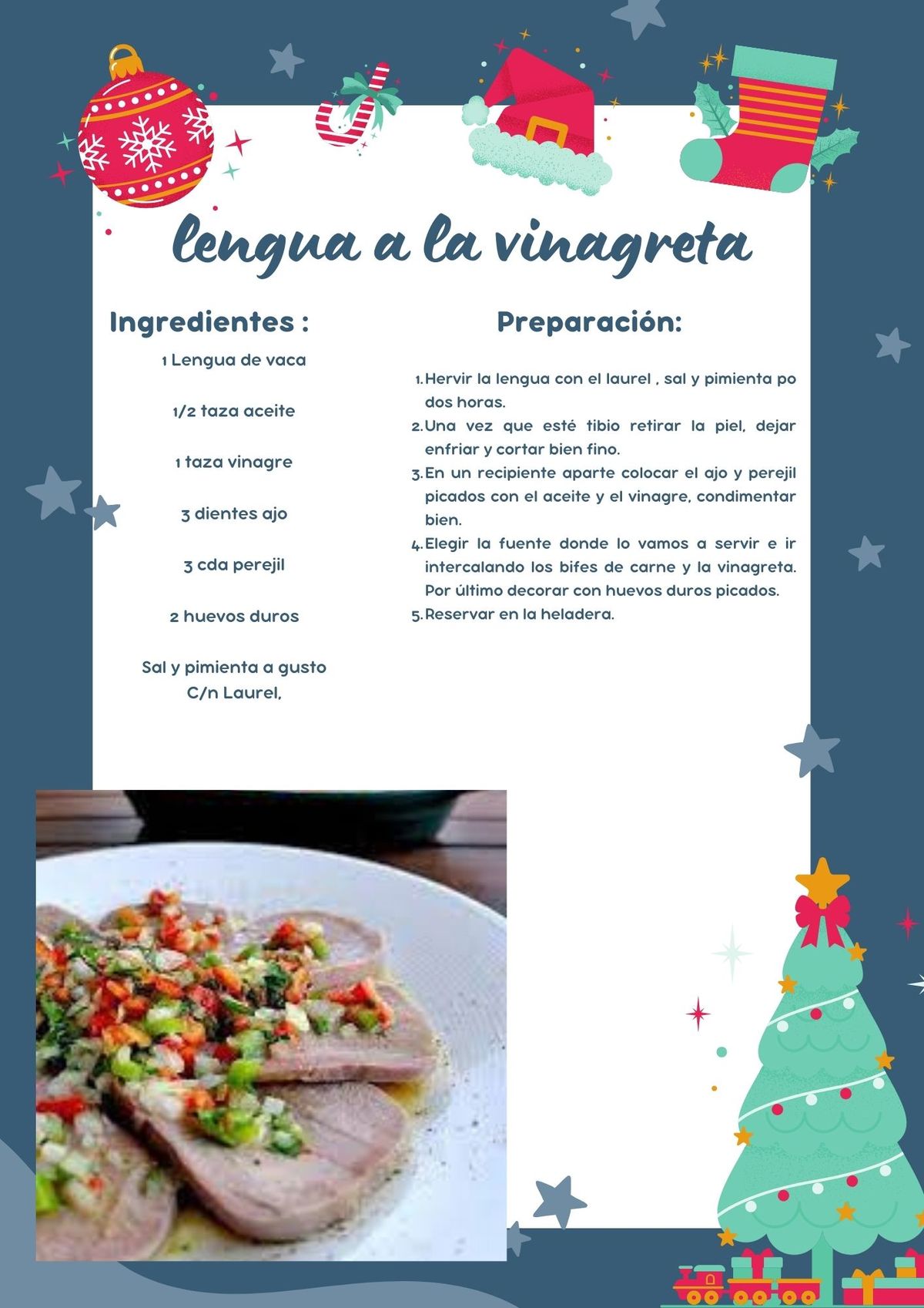 La receta para hacer lengua a la vinagreta de Peny. La receta para hacer lengua a la vinagreta de Peny.