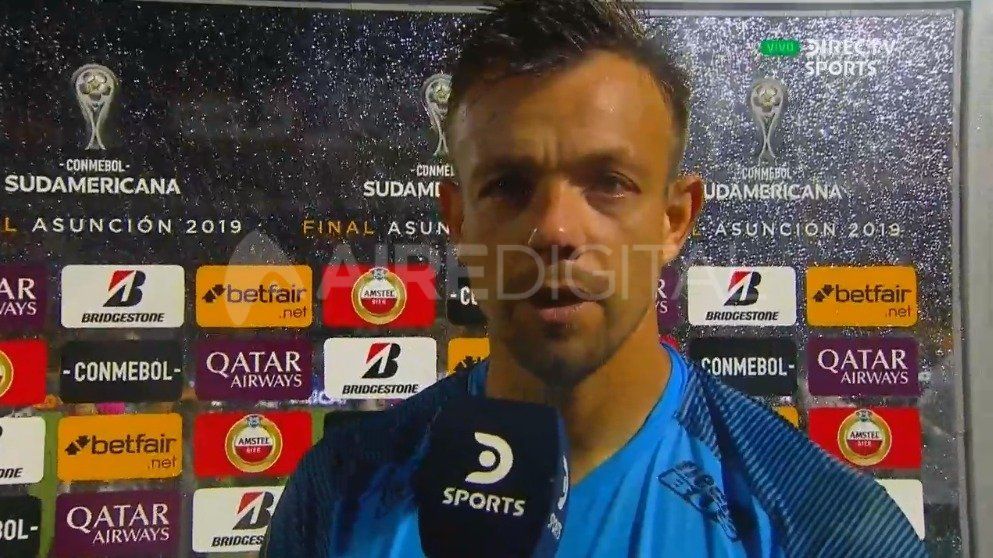 A la salida del partido