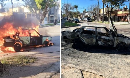 Un auto se prendió fuego en Santa Fe Un auto se prendió fuego en Santa Fe