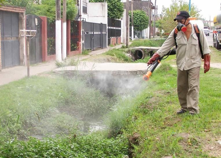 Los trabajos de fumigación se realizan en distintos puntos de la ciudad de Santa Fe