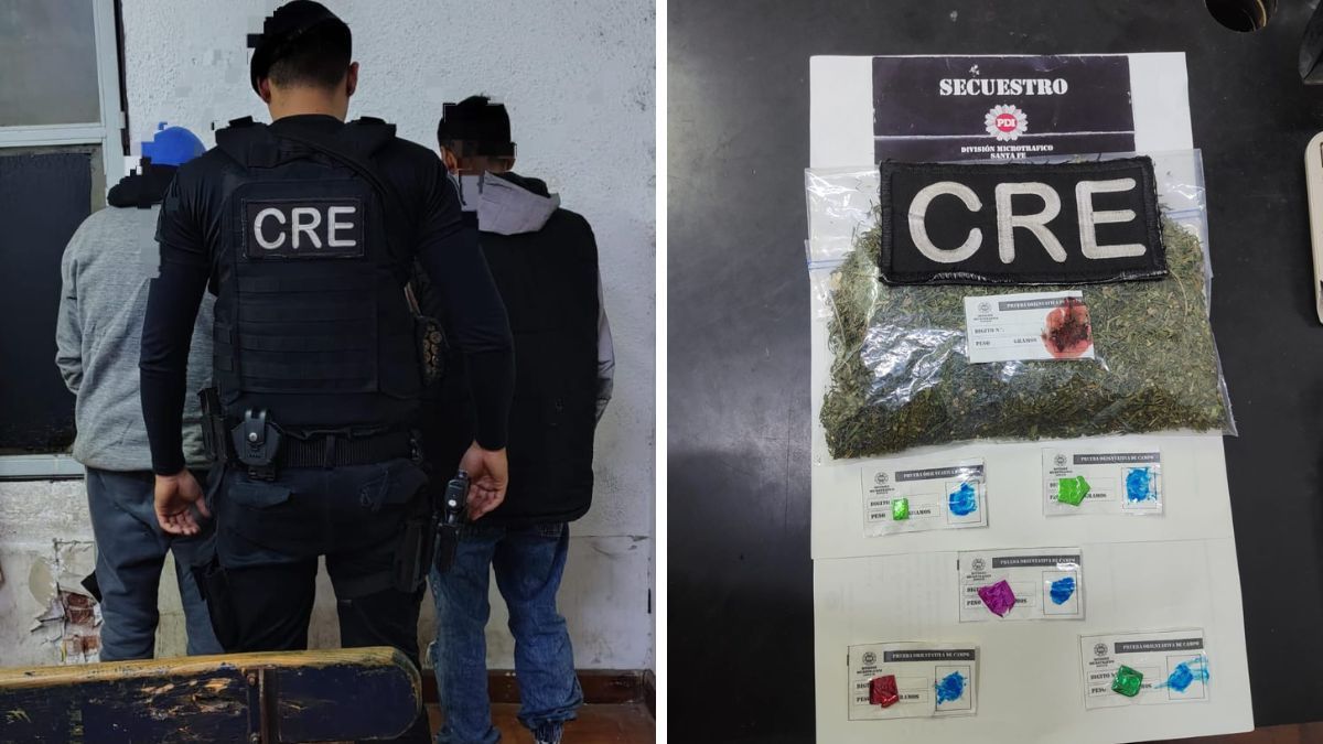 Dos hombres fueron detenidos en una plaza del norte Santa Fe tras ser acusados de ofrecer droga