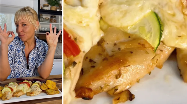 Pechugas mediterráneas con papas crispy: la receta de Jimena Monteverde para almorzar con mucho sabor
