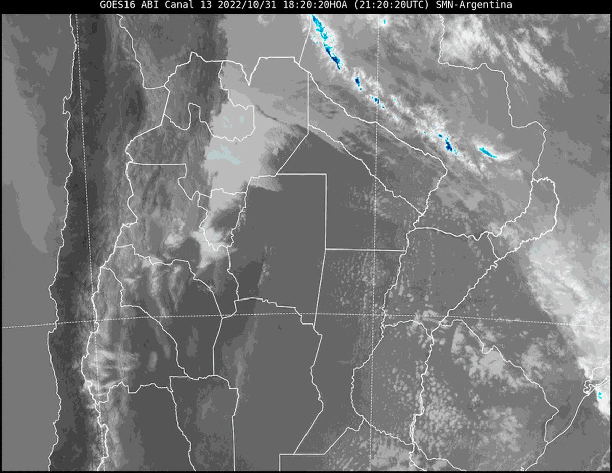 En la imagen satelital se observa algo de nubosidad en el cuadrante noreste de nuestra provincia.