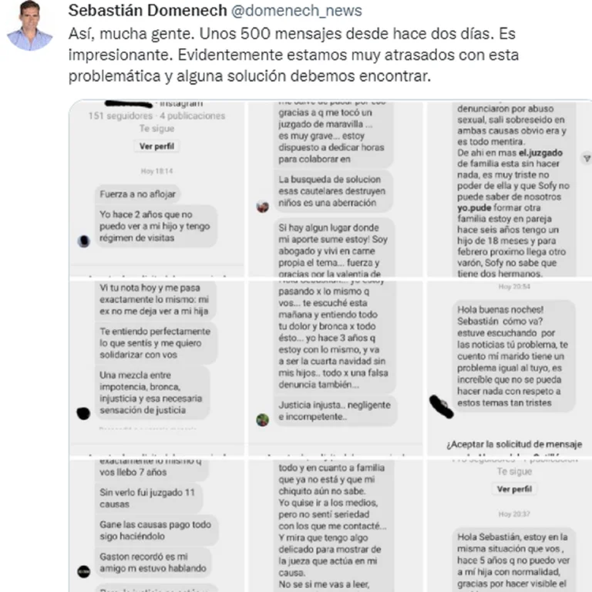 Sebasti&aacute;n Domenech no puede ver a sus hijos por una denuncia falsa.