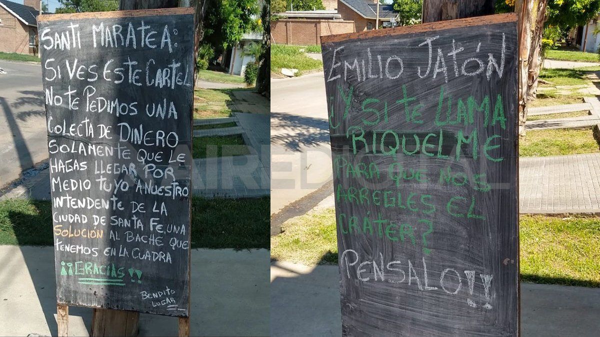 Le piden ayuda a Santi Maratea y a Riquelme para que les arreglen el bache del barrio.&nbsp;