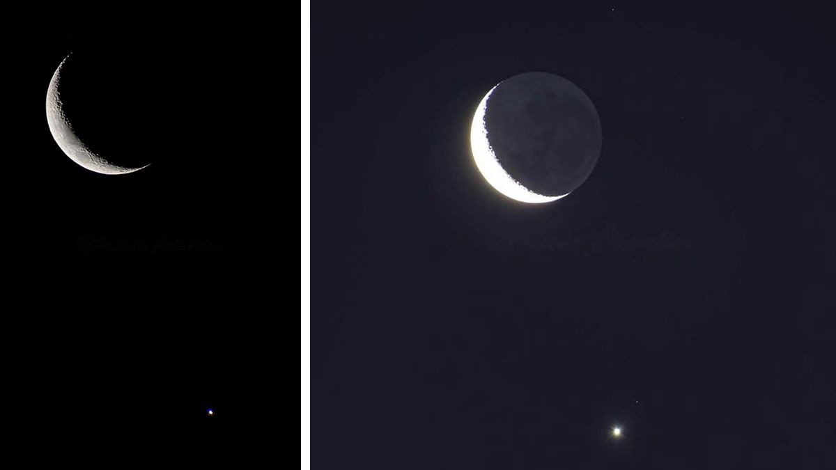 La Luna junto a Venus capturadas por Priscila Calanchini desde Ángel Gallardo