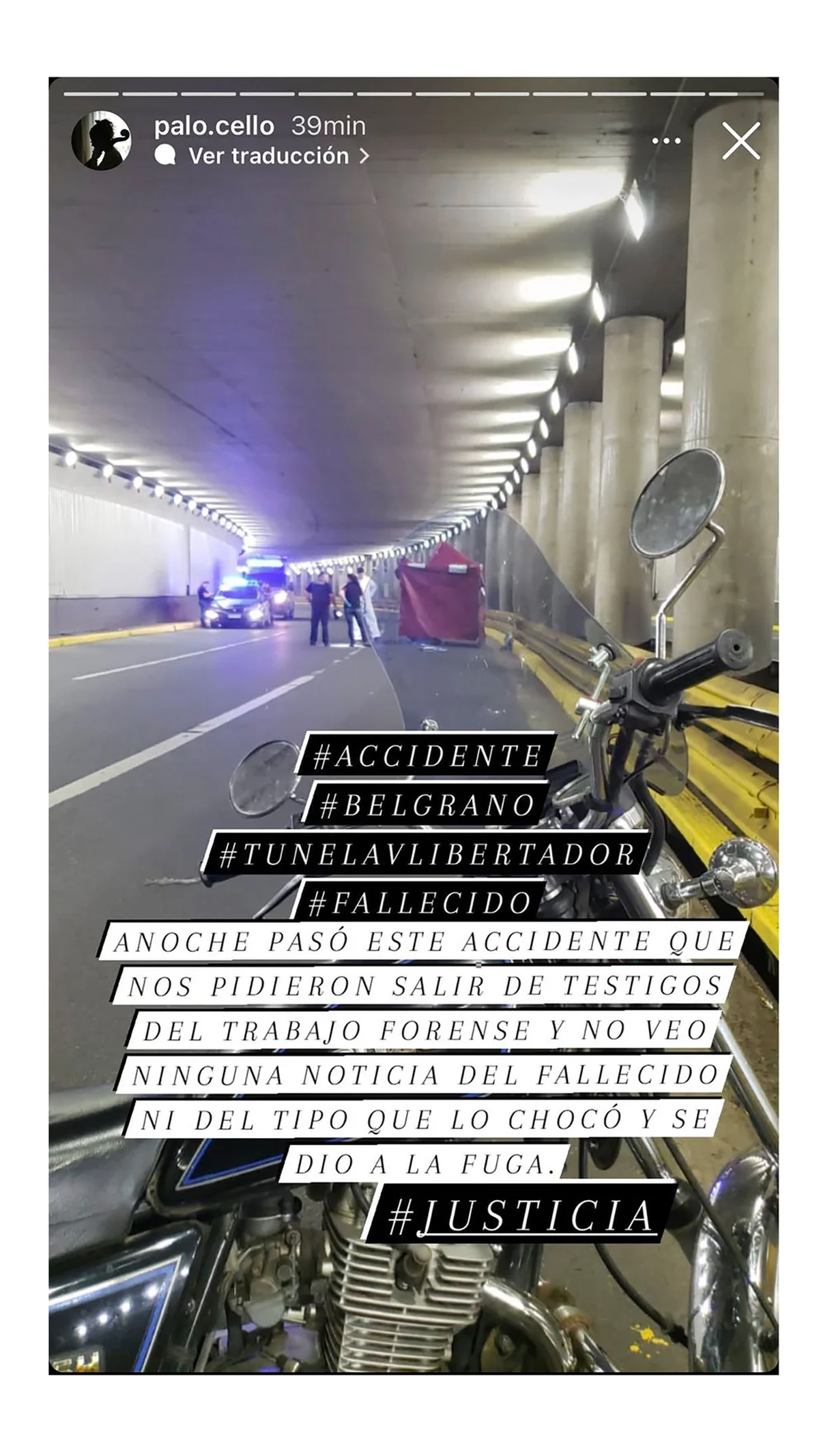 Uno de los testigos difundió lo ocurrido en sus redes sociales con un mensaje de ayuda para encontrar el responsable.