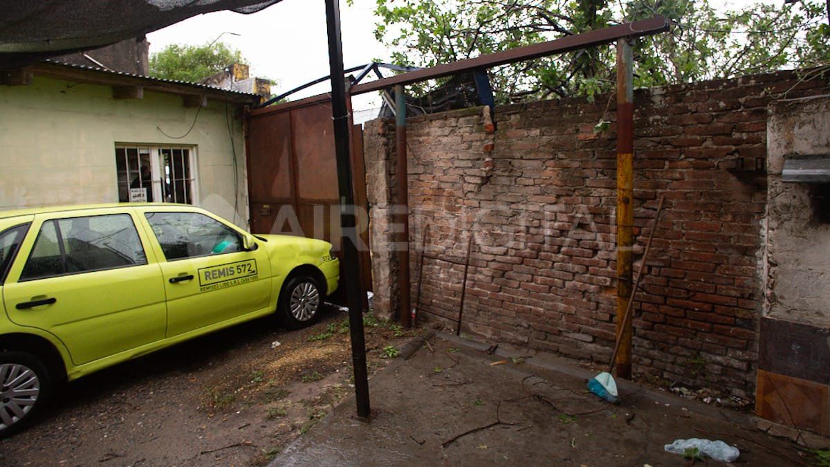 El toldo y el tapial de una remisería fueron aplastados por un árbol caído.