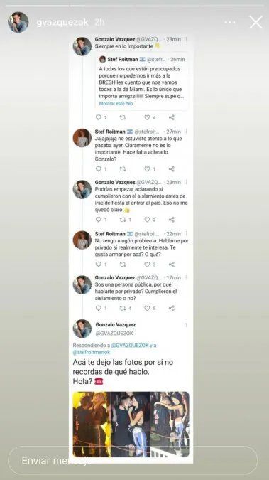 La polémica catarata de tuits de Stefi Roitman por las nuevas restricciones. 