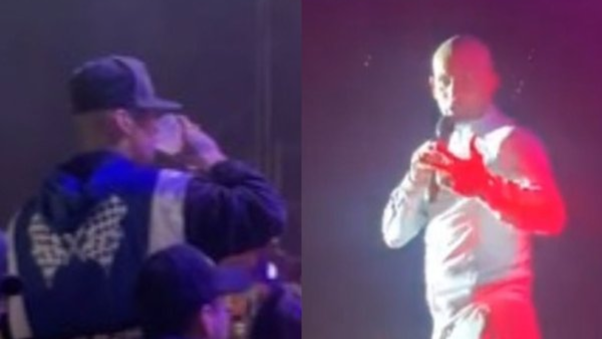 Emanuel Noir de Ke Personajes tuvo un fuerte cruce con L-Gante en pleno show