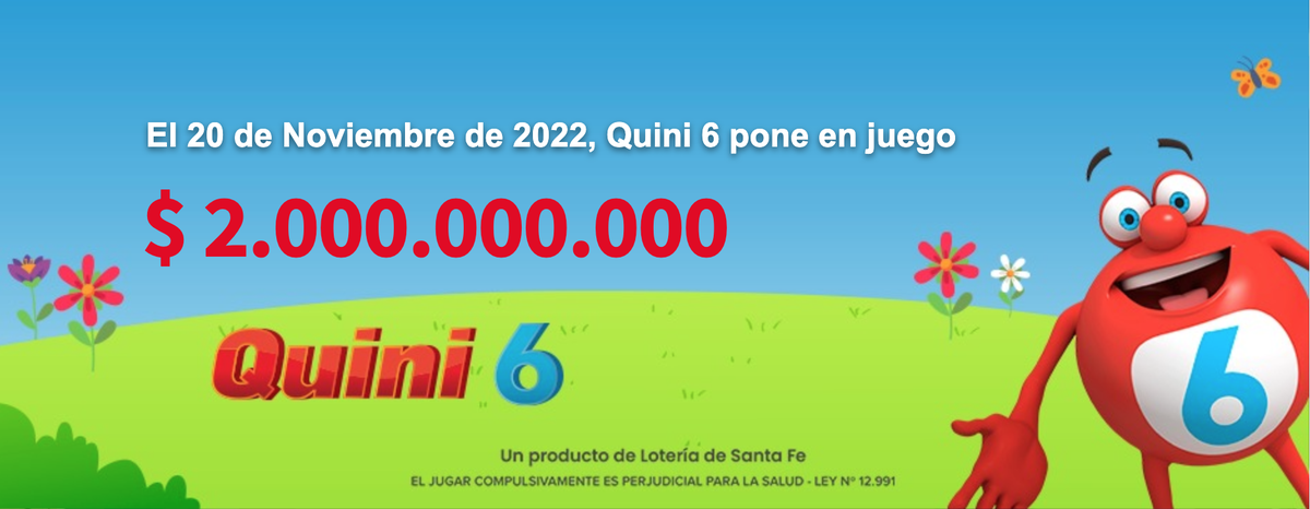 Este domingo 20 de noviembre se sortea el Quini 6, con un pozo estimado de $2000 millones estimados.