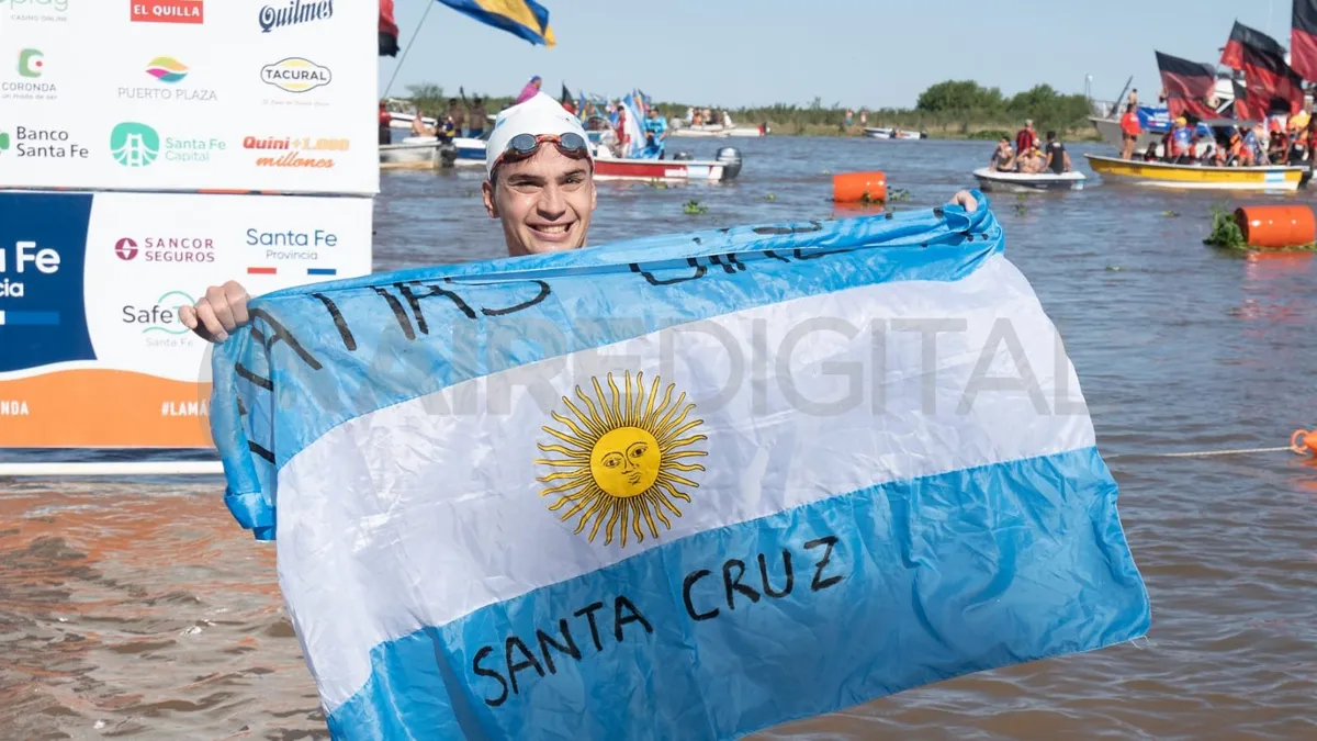 Matías Díaz Hernández tras ganar la Maratón Santa - Coronda. Matías Díaz Hernández tras ganar la Maratón Santa - Coronda.