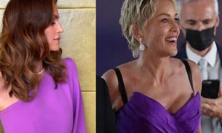 cindy crawford y sharon stone se vistieron de violeta cindy crawford y sharon stone se vistieron de violeta