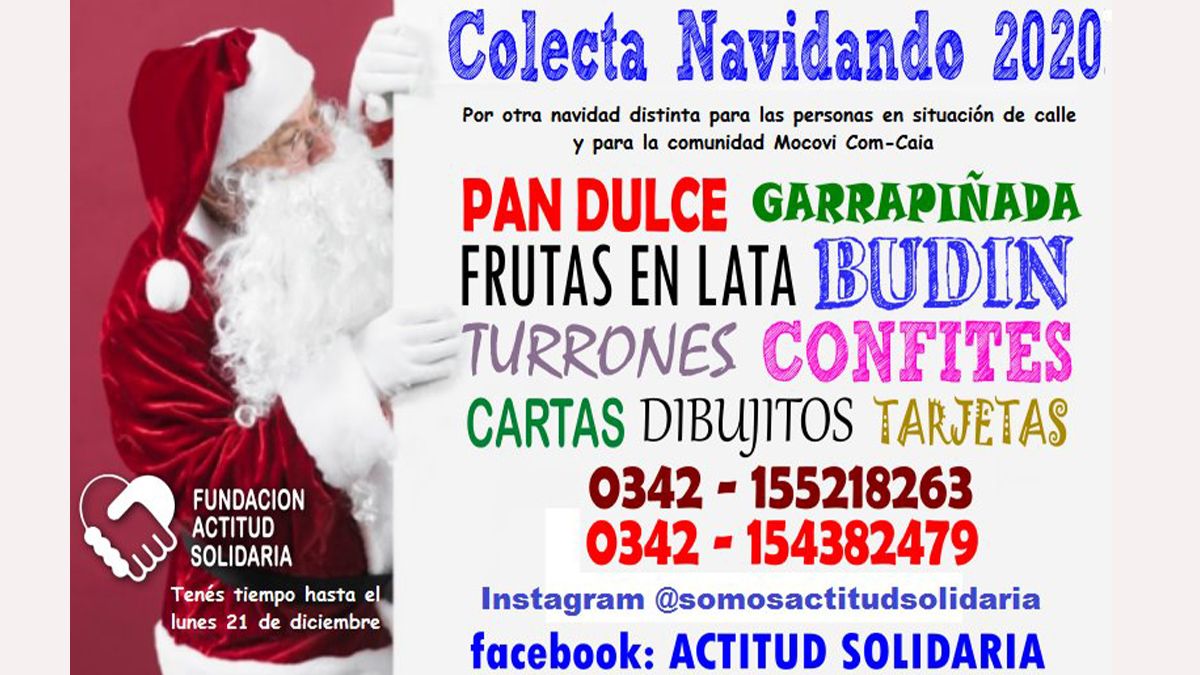 La colecta se extenderá hasta el lunes 21 de diciembre, aquellos que deseen colaborar pueden hacerlo a través de los canales señalados.