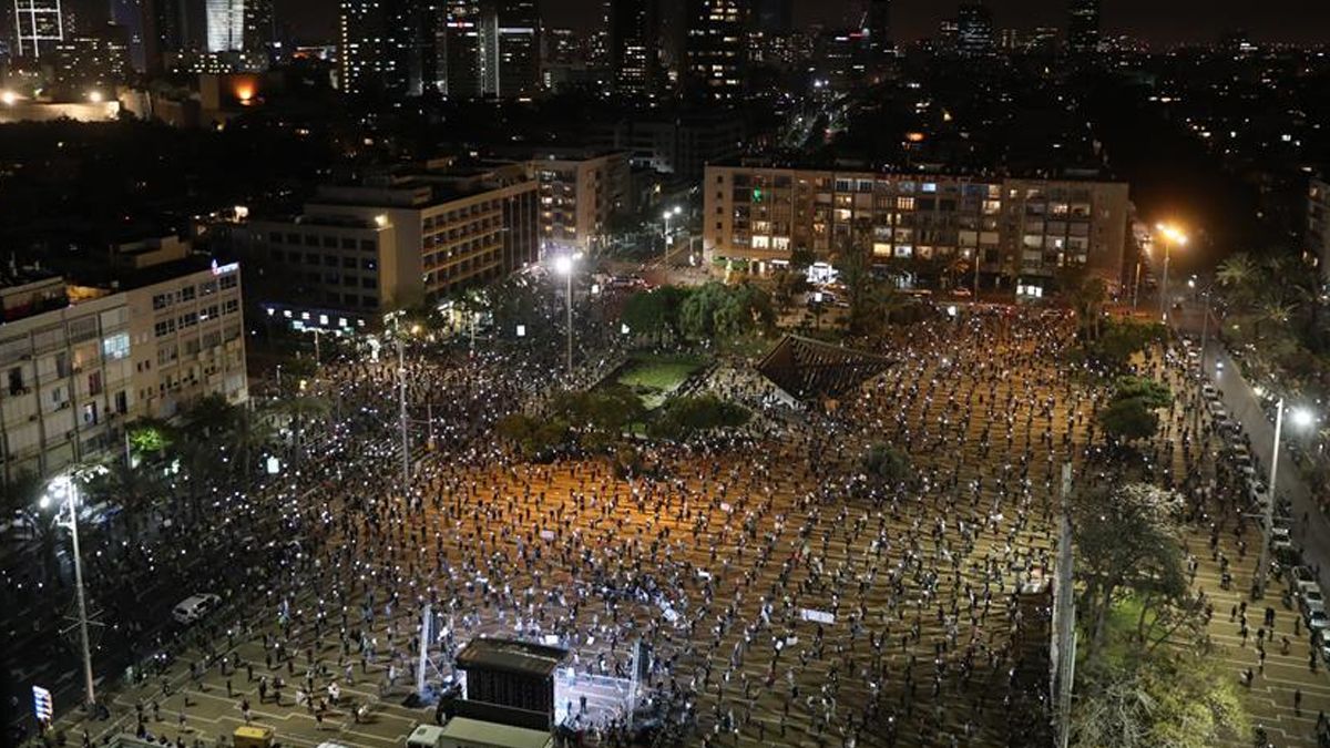 Manifestaciones en tiempo de pandemia: una marcha de 2000 personas con distanciamiento social en Israel