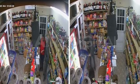 Captura del video del ladrón encapuchado en Gálvez Captura del video del ladrón encapuchado en Gálvez