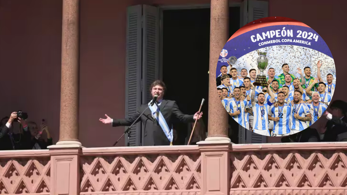 Javier Milei invitó al plantel campeón a celebrar en el balcón de Casa Rosada.
