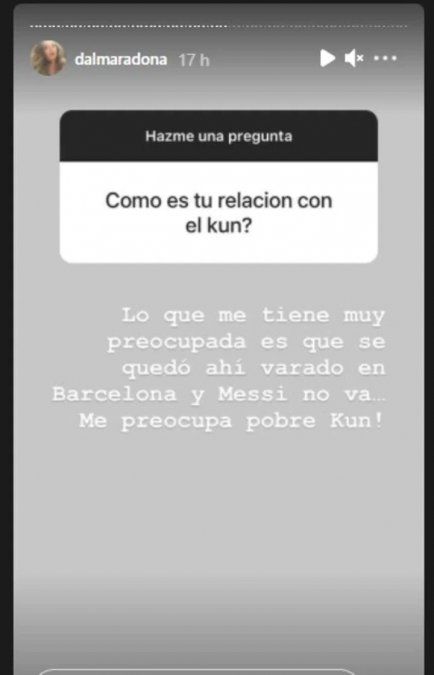 Dalma Maradona dejó entrever la mala relación con el Kun Agüero.