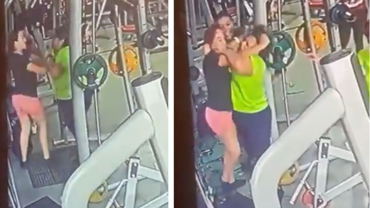Video: dos mujeres terminaron a las piñas en el gimnasio por un aparato