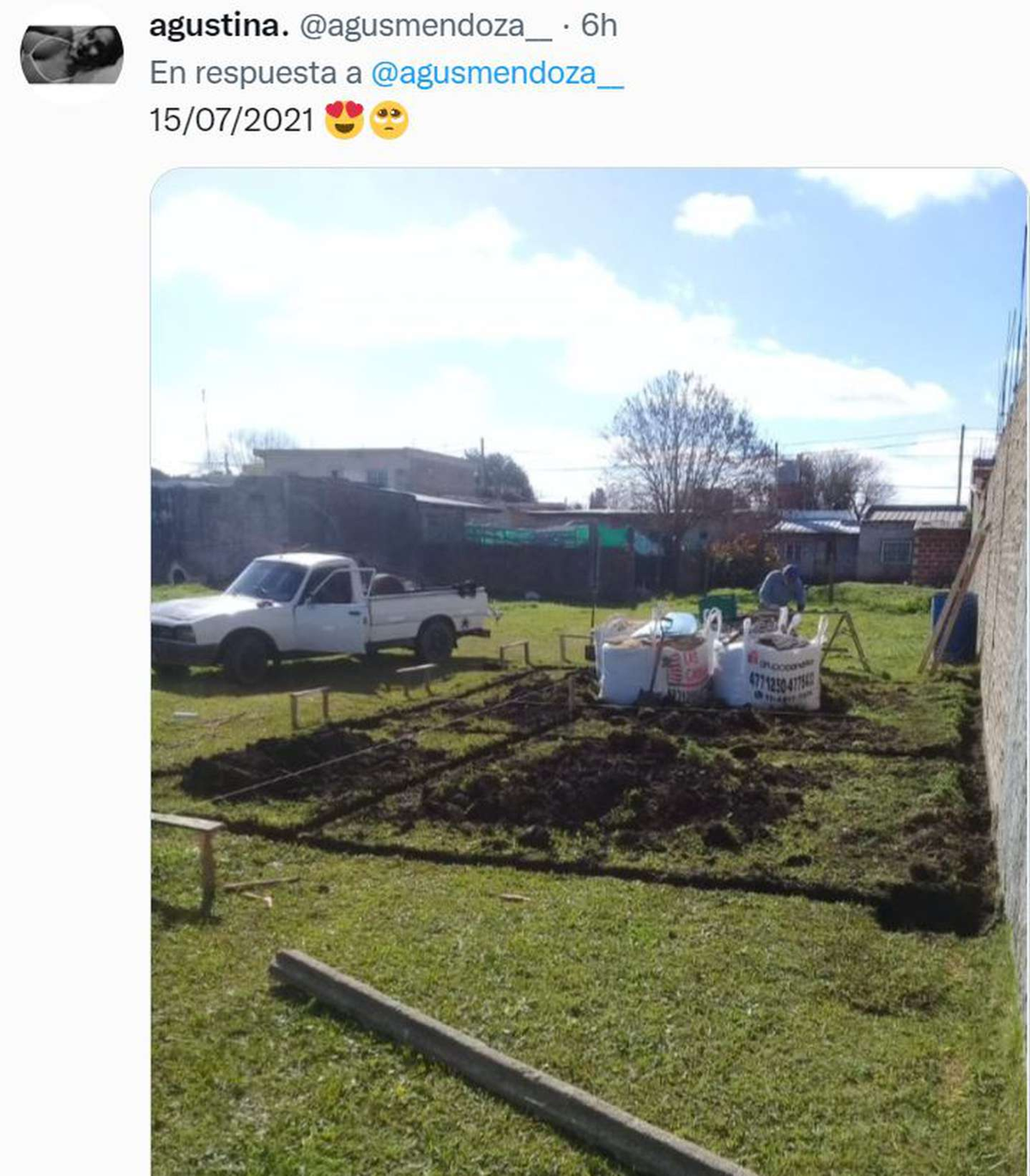 As&iacute; estaba la obra el a&ntilde;o pasado. (Foto: Twitter: @agusmendoza).