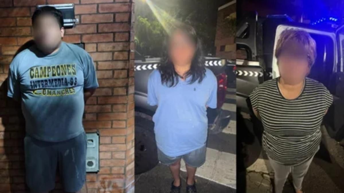 Los tres adultos quedaron detenidos y la Justicia investiga si integraban una red de comercialización de estupefacientes.