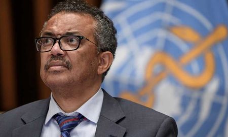 El director general de la Organizaci&oacute;n Mundial de la Salud (OMS), Tedros Adhanom Ghebreyesus, en la sede de la OMS en Ginebra, Suiza, el 3 de julio de 2020