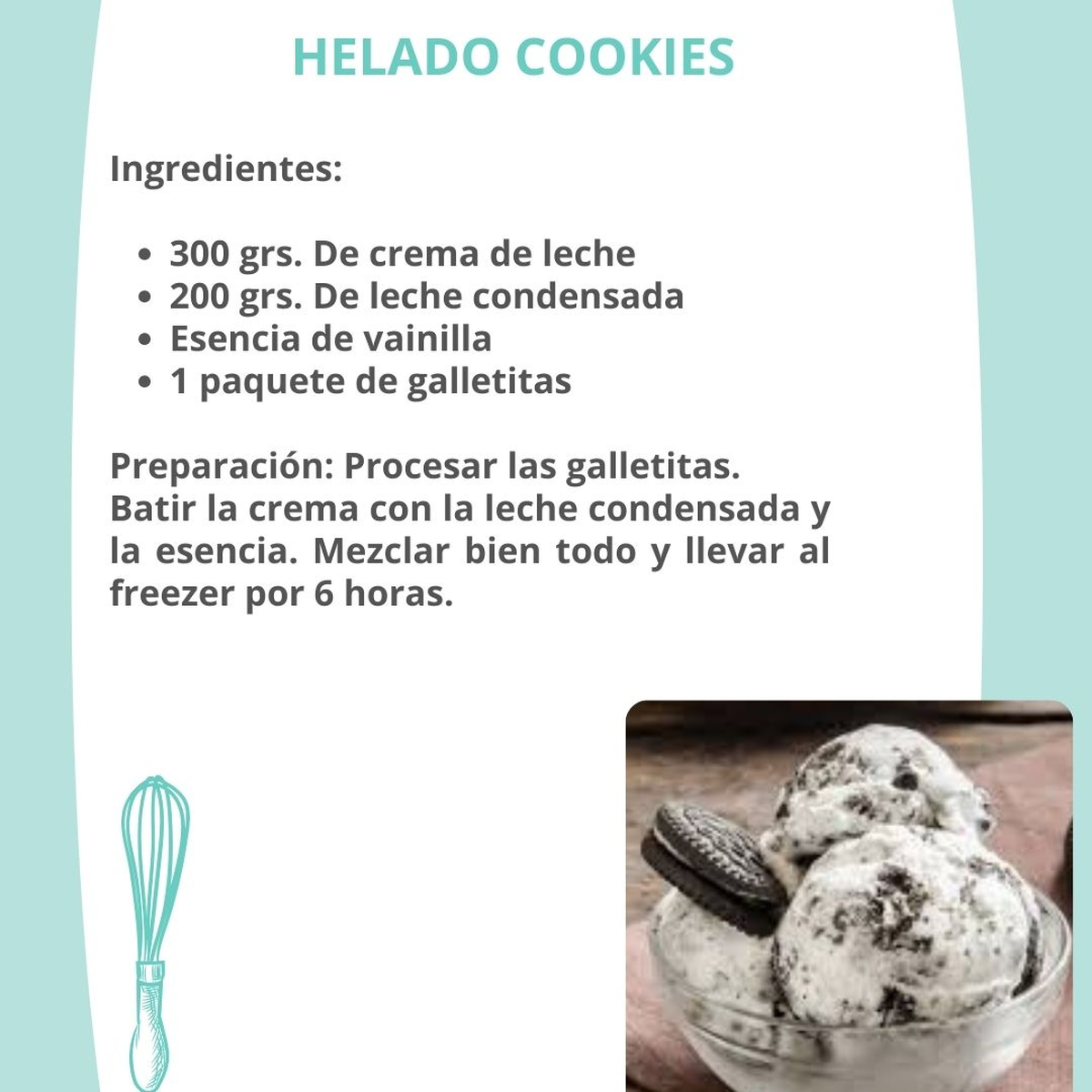 El helado de cookies es una excelente opción para hacer en casa y disfrutar como postre en familia. El helado de cookies es una excelente opción para hacer en casa y disfrutar como postre en familia.