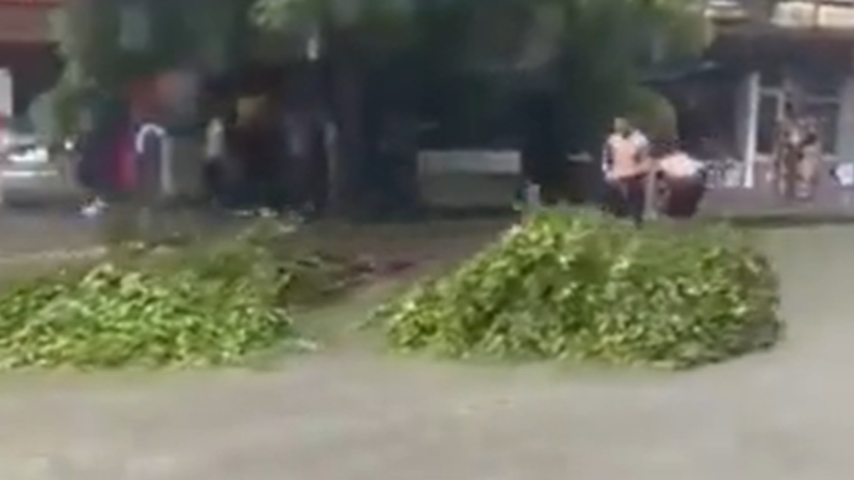 En medio del intenso temporal