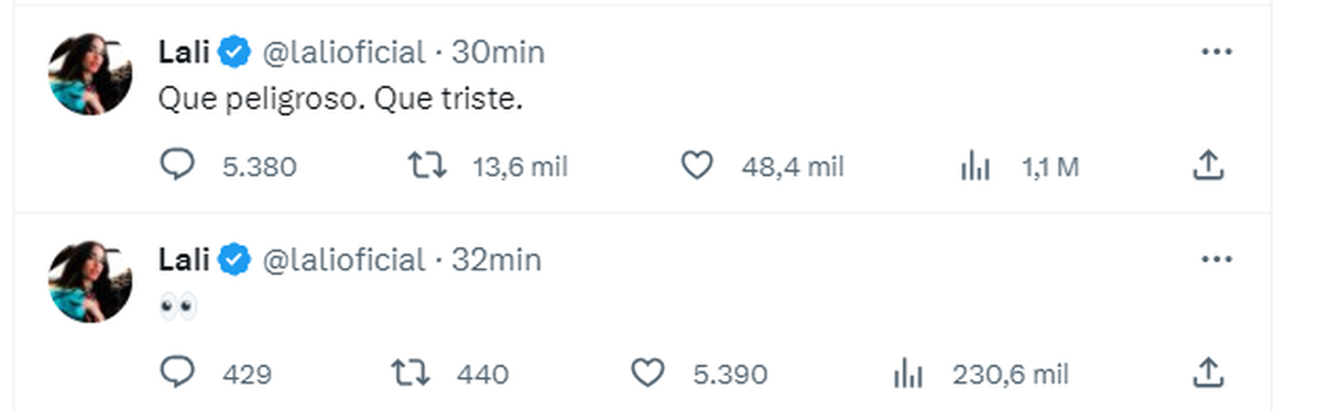 La impactante reacción de Lali Espósito.