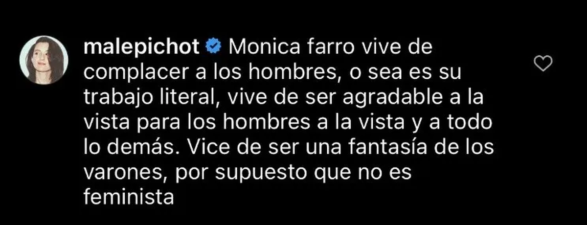 Male Pichot apuntó contra Mónica Farro. 