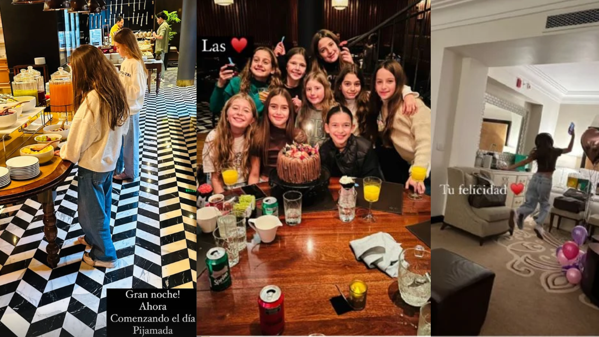 Su hija estuvo acompañada por sus amigas, con quienes hizo una gran pijamada en el hotel. (Fotos publicadas por Viviana Canosa)