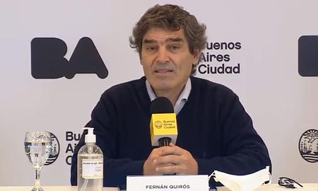 El ministro de Salud porteño, Fernán Quirós, durante una conferencia de prensa por el coronavirus. El ministro de Salud porteño, Fernán Quirós, durante una conferencia de prensa por el coronavirus.