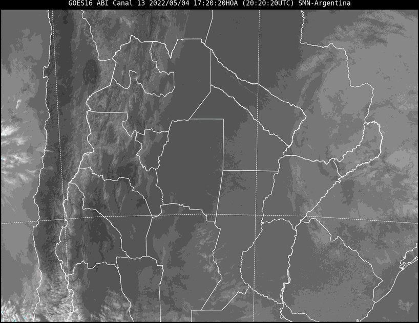 En la imagen satelital se observa cielo prácticamente despejado en todo el centro y norte de la provincia de Santa Fe.