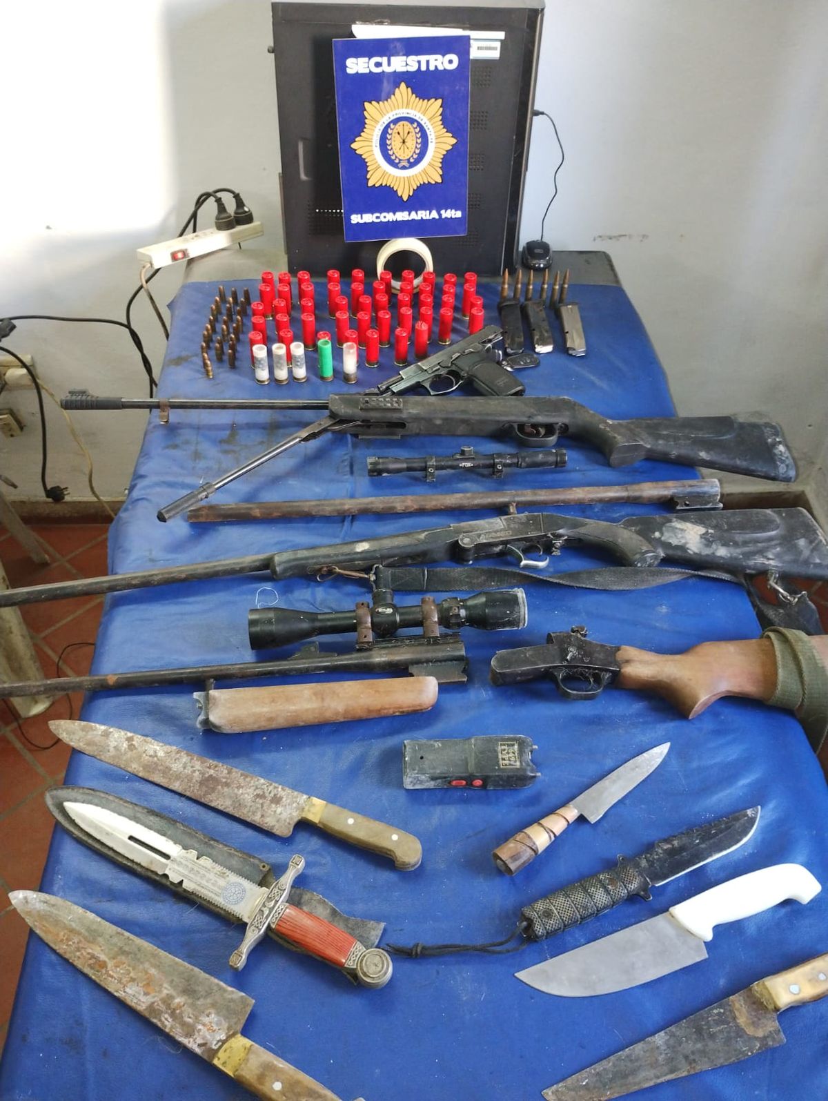 Parte de las armas secuestradas por la Policía.