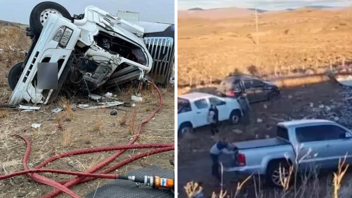 Los automovilistas frenaron en medio de la ruta para robar los alimentos que trasladaba el fallecido conductor. Los automovilistas frenaron en medio de la ruta para robar los alimentos que trasladaba el fallecido conductor.