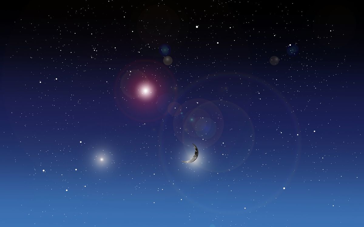 Imagen ilustrativa. La luna formó un triángulo con un planeta y una estrella antes del amanecer.