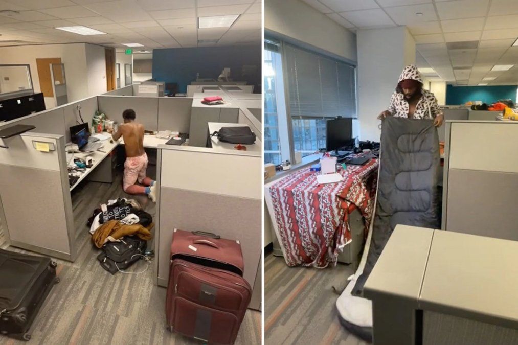 Se cansó de que no le aumentaran el sueldo y se fue a vivir a la oficina para protestar