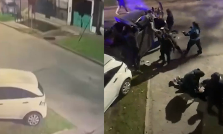 Un vehículo volcó después de una persecución policial en Castelar, en Buenos Aires. Un vehículo volcó después de una persecución policial en Castelar, en Buenos Aires.